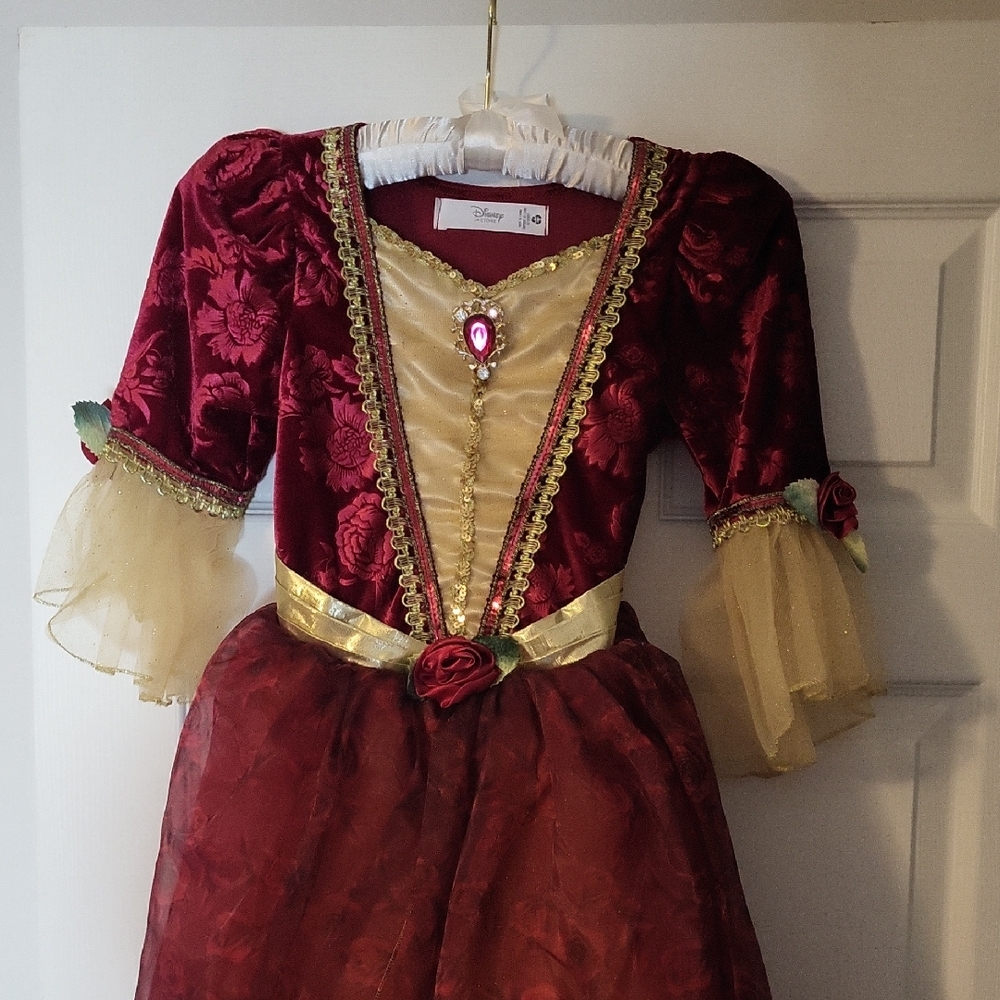 Disney Belle Original Chrismas Dress And Matching Accessories